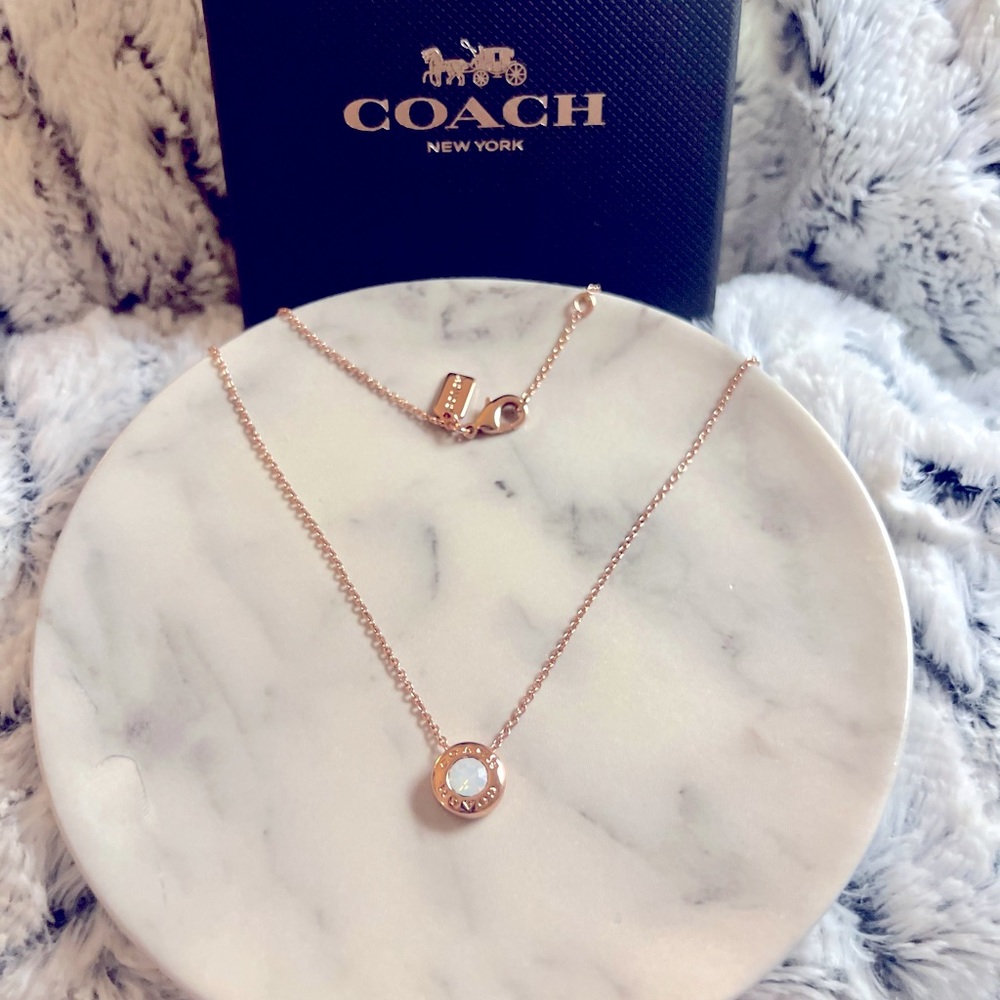 Coach Open Circle Stone Necklace